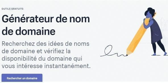 Shopify permet de générer un nom de domaine.