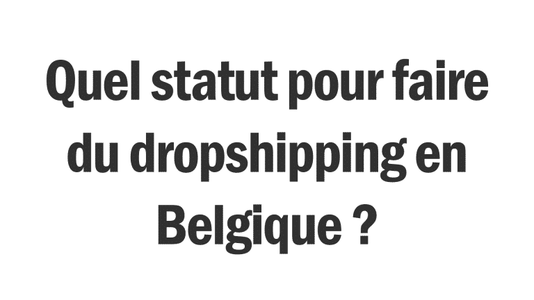 Dropshipping Belgique : Comment créer votre entreprise en Belgique ? 9 Une image blanche avec un texte demandant quel statut il faut pour entreprendre en belgique.