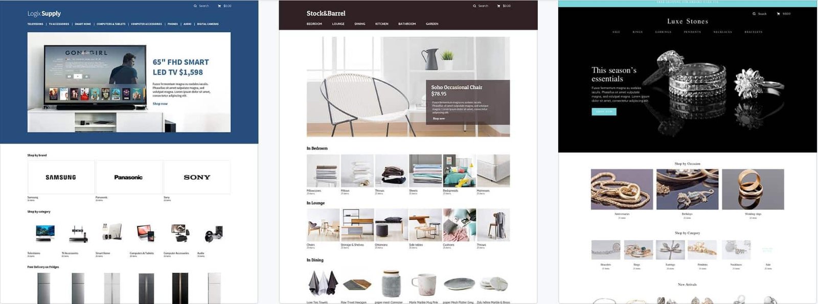 Des exemples des boutiques en ligne ou magasin en ligne réalisés avec Selz.