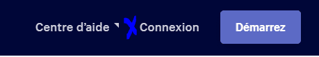 Le bouton de connexion et la page de connexion de shopify.