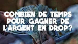 Illustration avec le titre qui montre combien de temps pour gagner de l'argent et faire ses premières ventes en dropshipping.