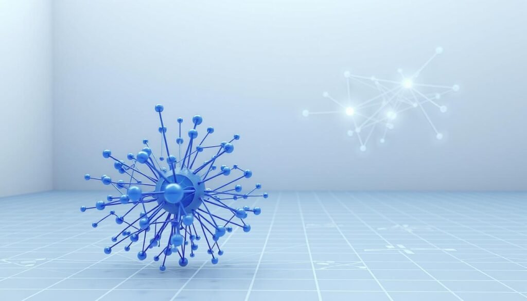 A detailed, three-dimensional diagram of artificial neural networks, rendered in a clean, scientific style. The foreground features a cluster of interconnected nodes and synapses, represented as glowing spheres and lines in shades of blue and purple, conveying the complexity of the neural architecture. The middle ground shows a larger, more abstract neural network branching out, with nodes pulsing and links dynamically forming, simulating the learning and processing mechanisms. The background depicts a minimalist, monochromatic environment, with subtle grid patterns and geometric shapes to emphasize the computational and mathematical nature of the subject matter. Gentle, directional lighting casts soft shadows, enhancing the depth and dimensionality of the scene. The overall mood is one of technological sophistication and scientific inquiry. A detailed, three-dimensional diagram of artificial neural networks, rendered in a clean, scientific style. The foreground features a cluster of interconnected nodes and synapses, represented as glowing spheres and lines in shades of blue and purple, conveying the complexity of the neural architecture. The middle ground shows a larger, more abstract neural network branching out, with nodes pulsing and links dynamically forming, simulating the learning and processing mechanisms. The background depicts a minimalist, monochromatic environment, with subtle grid patterns and geometric shapes to emphasize the computational and mathematical nature of the subject matter. Gentle, directional lighting casts soft shadows, enhancing the depth and dimensionality of the scene. The overall mood is one of technological sophistication and scientific inquiry.