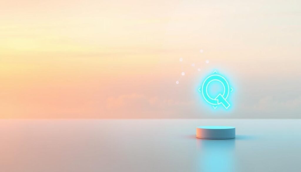 A serene, minimalist composition depicting an optimization strategy for SEO powered by AI. In the foreground, a stylized search engine icon glows with an ethereal blue light, representing the AI-driven research and analysis that powers the strategy. In the middle ground, a network of interconnected nodes and lines symbolizes the complex web of keywords, content, and user behavior that must be navigated. The background features a soft, gradient-filled sky, conveying a sense of harmony and balance. Warm, diffused lighting illuminates the scene, creating a tranquil, professional atmosphere. The overall aesthetic is clean, modern, and visually compelling, capturing the essence of AI-assisted SEO optimization.