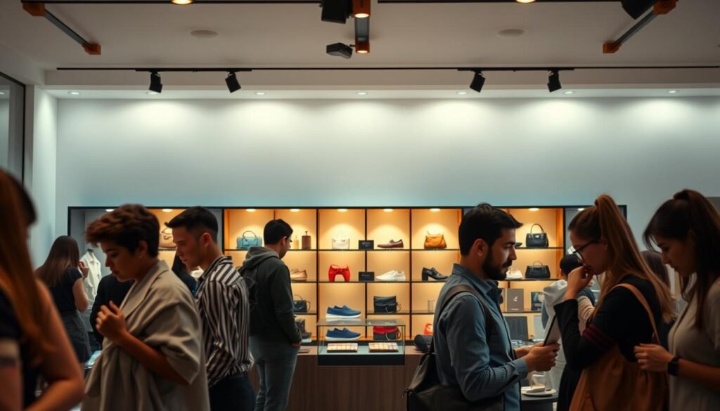 A vibrant e-commerce storefront, showcasing the successful customer journey. In the foreground, customers browse a well-curated selection of products, their faces lit by the warm glow of digital screens. The middle ground features enticing product displays, arranged with care to guide the buyer's eye. In the background, a sleek, minimalist layout provides a clean, uncluttered backdrop, emphasizing the seamless user experience. Soft, directional lighting casts subtle shadows, creating depth and a sense of professionalism. The overall atmosphere exudes confidence, efficiency, and a customer-centric approach, capturing the essence of a successful e-commerce sales funnel. A vibrant e-commerce storefront, showcasing the successful customer journey. In the foreground, customers browse a well-curated selection of products, their faces lit by the warm glow of digital screens. The middle ground features enticing product displays, arranged with care to guide the buyer's eye. In the background, a sleek, minimalist layout provides a clean, uncluttered backdrop, emphasizing the seamless user experience. Soft, directional lighting casts subtle shadows, creating depth and a sense of professionalism. The overall atmosphere exudes confidence, efficiency, and a customer-centric approach, capturing the essence of a successful e-commerce sales funnel.