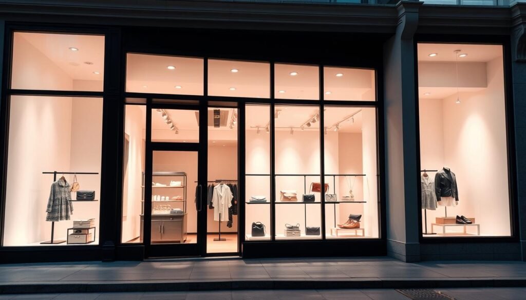 A vibrant, minimalist online boutique storefront, illuminated by soft natural lighting filtering through large display windows. The sleek, monochrome facade features clean lines and a modern, chic aesthetic. Elegant product displays, curated with care, are visible through the glass, inviting passersby to step inside and explore the carefully selected fashion and lifestyle offerings. The overall atmosphere exudes an air of sophistication and understated luxury, creating a welcoming, hassle-free shopping experience for the discerning digital consumer.