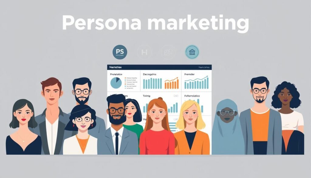 Persona marketing: A crisp, striking digital illustration depicting a diverse group of personas, each with distinct identities, traits, and preferences. The foreground features stylized character portraits rendered in a modern, minimalist style, showcasing the unique attributes that define each persona. The middle ground presents a clean, data-driven visualization, highlighting the key insights and demographic information associated with the target audience. The background sets the scene with a subtle, muted gradient, creating a sense of depth and focus on the core elements. The overall atmosphere is professional, informative, and visually engaging, conveying the importance of understanding your audience for effective content planning. Persona marketing: A crisp, striking digital illustration depicting a diverse group of personas, each with distinct identities, traits, and preferences. The foreground features stylized character portraits rendered in a modern, minimalist style, showcasing the unique attributes that define each persona. The middle ground presents a clean, data-driven visualization, highlighting the key insights and demographic information associated with the target audience. The background sets the scene with a subtle, muted gradient, creating a sense of depth and focus on the core elements. The overall atmosphere is professional, informative, and visually engaging, conveying the importance of understanding your audience for effective content planning.