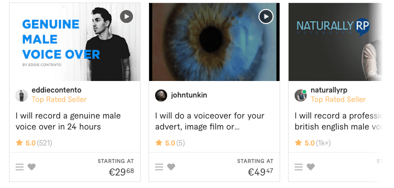 Quelques idées de services à vendre sur Fiverr