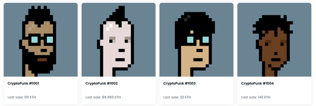 Les cyberpunks sont les nft les plus chers au monde.