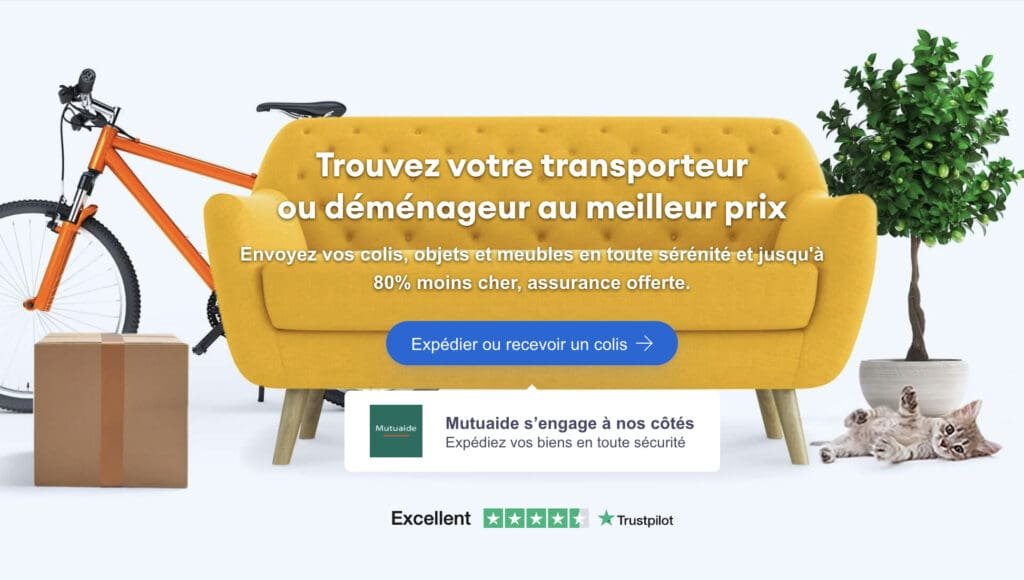 Un site Web pour Cocolis, le service qui aide les utilisateurs à gagner de l'argent en partageant des trajets et en livrant des colis.