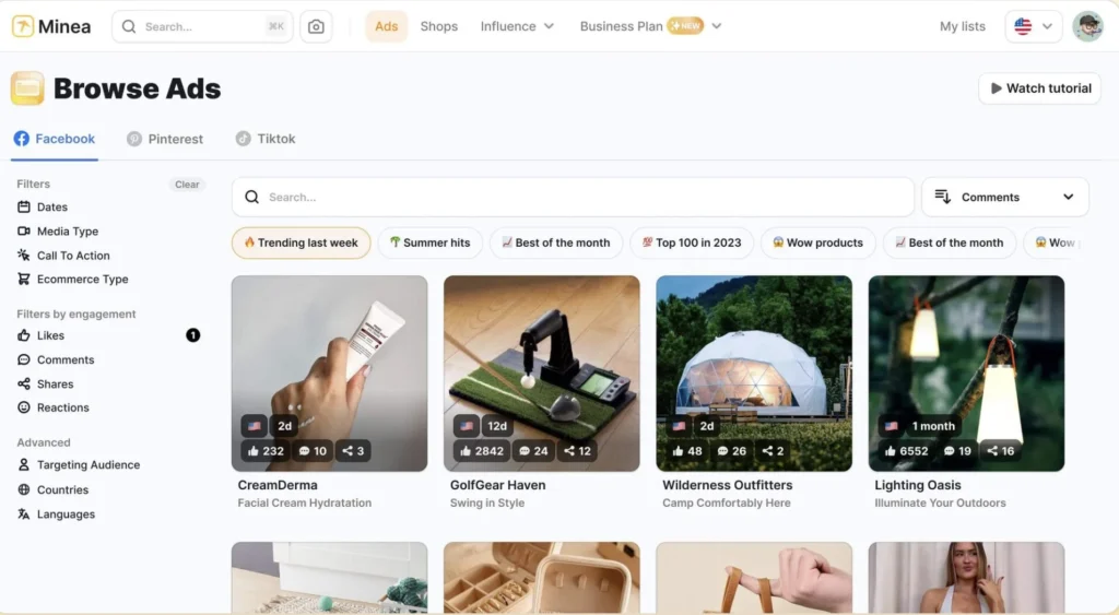 trouver un produit gagnant - le tutoriel complet 5 Minea, l'outil permet de trouver des produits en dropshipping.