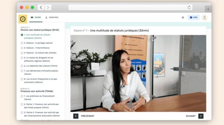 AVIS LIVEMENTOR : c'est les meilleurs formations, voici pourquoi 8 Un extrait d'une formation de livementor sur la création d'entreprise