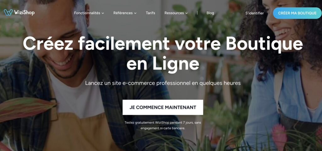WiziShop Avis : la Plateforme e-Commerce un peu spéciale 1 Capture d'écran du site Wizishop et de son offre.