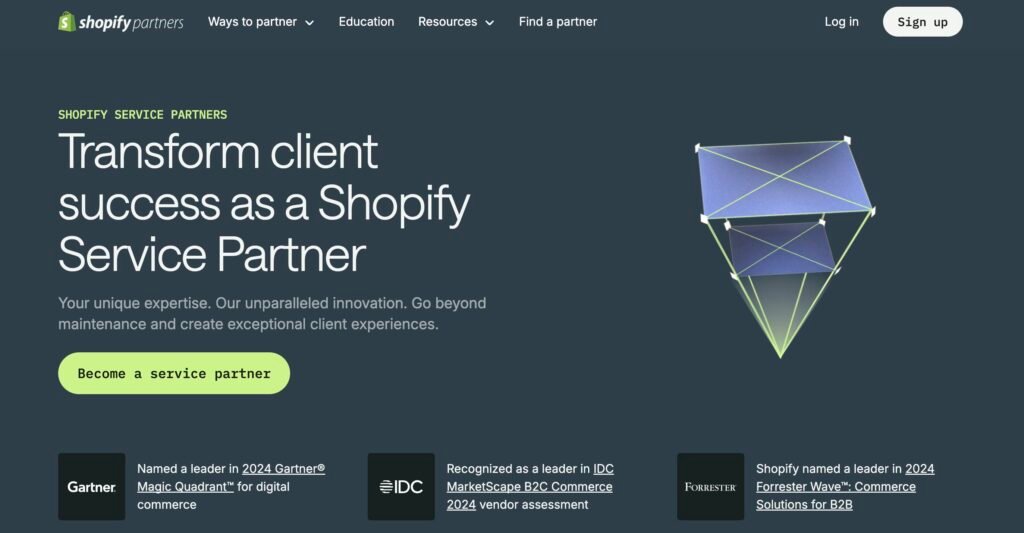 Shopify Partner : ce que c'est réellement 1 Le site Shopify Partner.