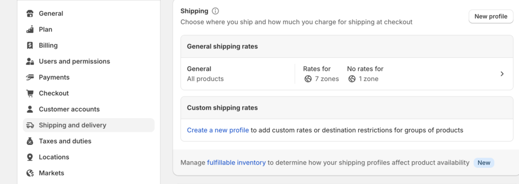 Livraison et Frais d'expédition Shopify : Comment les paramétrer ? 1 Zone de livraison shopify.