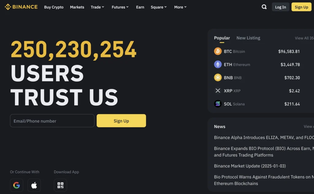 Binance Avis 2025 : la plateforme crypto la plus sûre au monde 2 Screenshot 2025 01 03 at 11.32.30