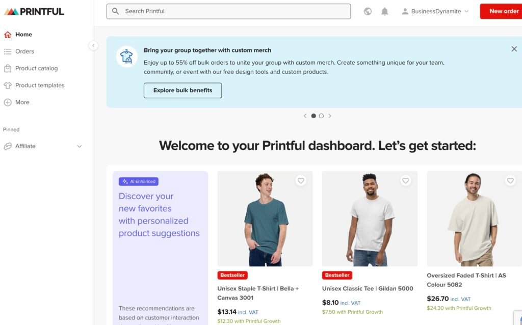 print on demand (POD) - imprimez vos produits sur commande 1 Interface d'un service de POD (print on demand)