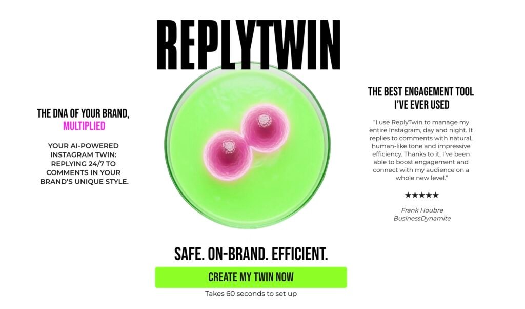 ReplyTwin : le bot d'auto-réponse Instagram par IA pour vos commentaires 2 Screenshot 2025 09 29 at 09.58.59