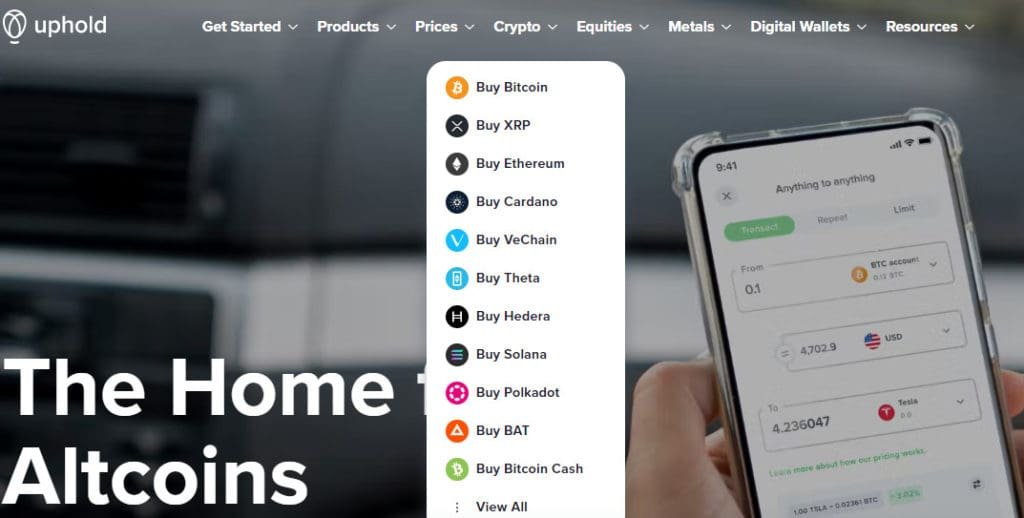 Uphold pour acheter et vendre la cryptomonnaie