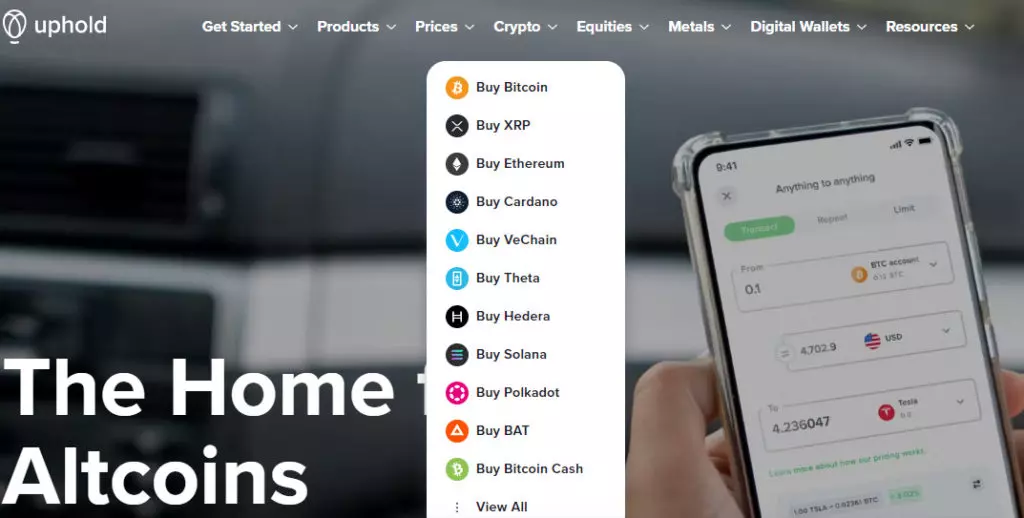 Où acheter de la cryptomonnaie ? 9 Uphold pour acheter et vendre la cryptomonnaie