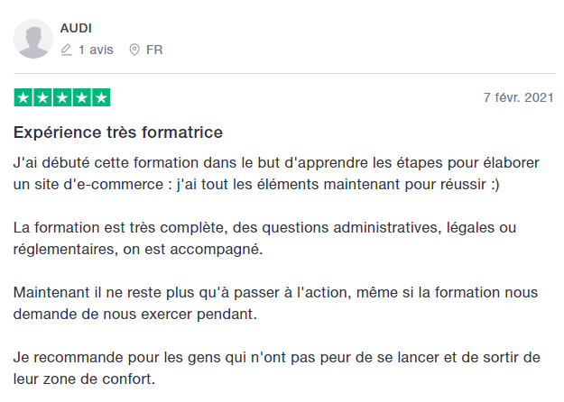 Formation dropshipping CPF : les 2 choix et tutoriel complet 2 avis audi 1