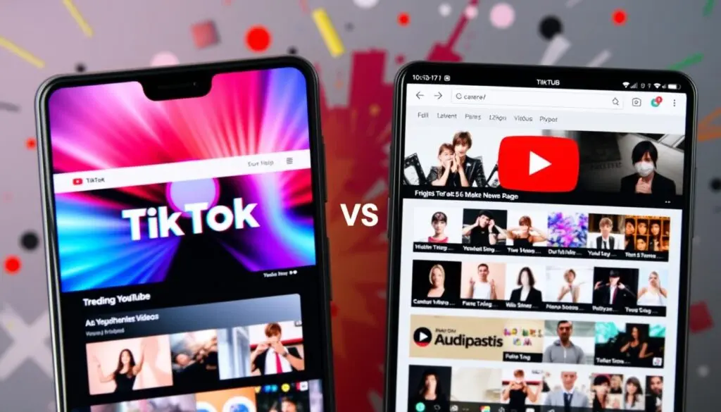 comparaison tiktok youtube