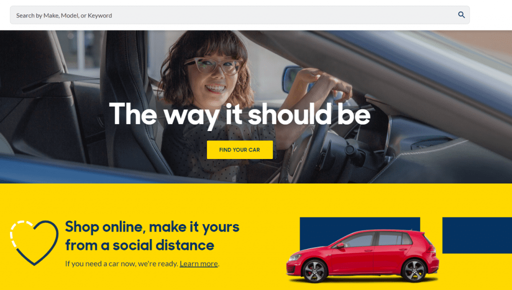 la page d'accueil de carmax est optimisée.