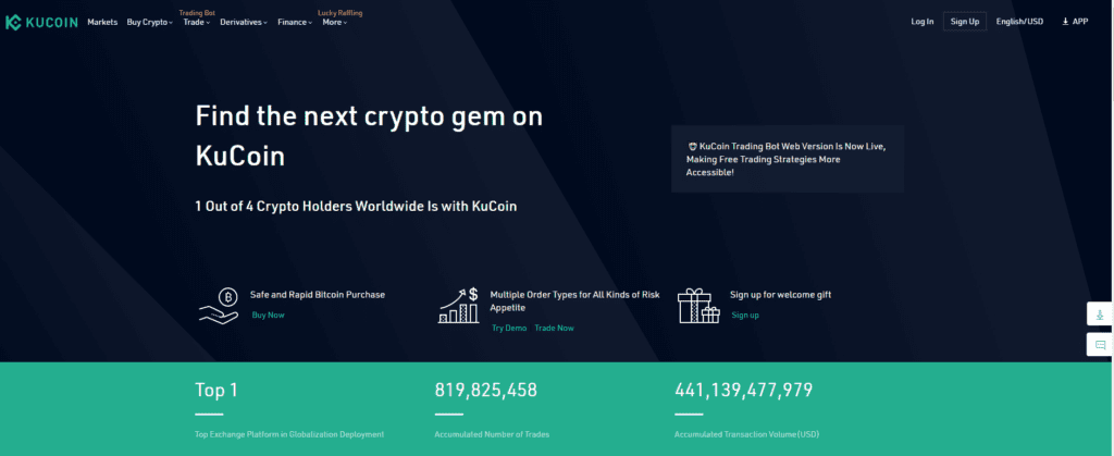 L'interface de kucoin et notre avis.