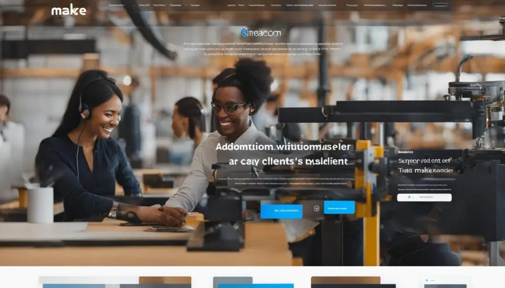 interface utilisateur et support client de Make.com