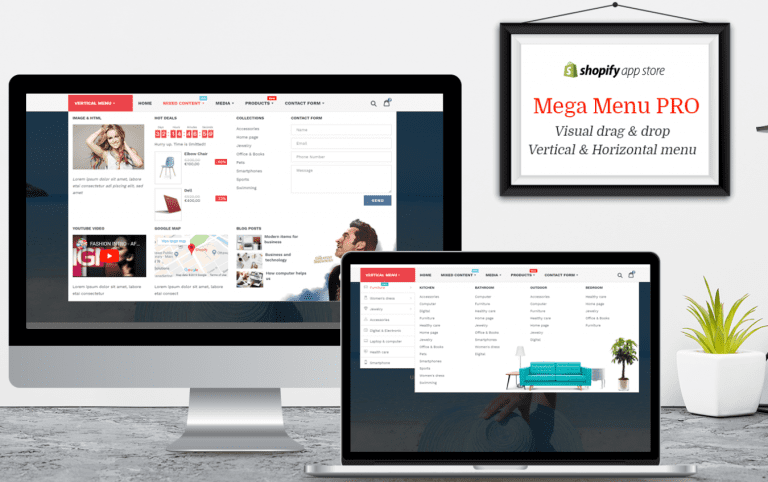 Comment créer un menu responsive sur Shopify ? 1 Des mega menu sur shopify qui sont gratuits et responsive pour une belle boutique avec des images.